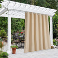 NICETOWN Outdoor Blind for Patio Waterproof, Rustproof Grommet Room Darkening Light Blocking Privacy Protect Outdoor Curtain for Pavilion/Room Divider, 1 Panel, W84 x L84, Biscotti Beige