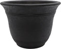 The HC Companies Sierra Round Self-Watering Pot - Lightweight Plastic Planter for Herbs & More - Durable Plant Pots for Indoor Plants & Outdoor Plants (16” Black Onyx, Pack of 1)