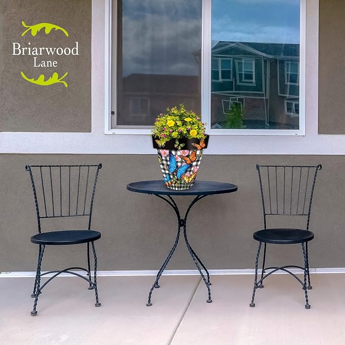 Briarwood Lane Checkered Butterflies Medium Planter