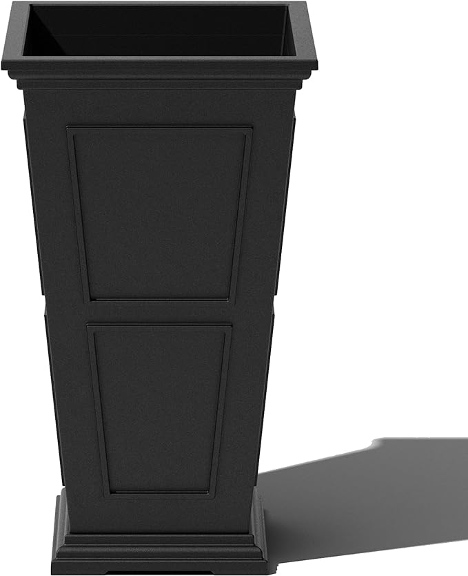 Veradek Fairmont Tall Plastic Planter - Large Outdoor Planter for Front Porch | Crack Resistant All-Weather Use | Classic Estate Design for Tall Plants, Flowers, Trees