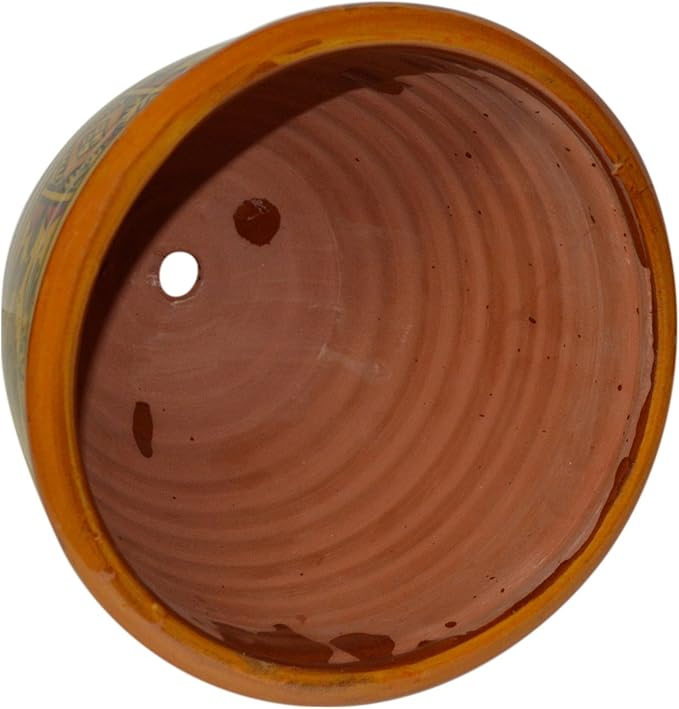 Treasures Of Morocco Handmade Ceramic Flower Pot Moroccan Indoor Outdoor Mediterranean Spanish Style Garden Drain Hole Planter Yellow