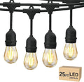 Svater 25 FT Outdoor String Lights 2W, Patio Light for Outside with 9 Antique S14 Plastic LED Bulbs, IP65 Waterproof Hanging Cafe Market Lighting, ETL-Listed Dimmable Warm White 2700K