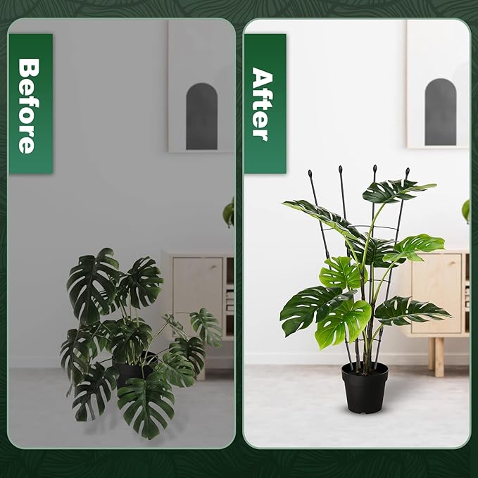 2Pack Garden Trellis for Climbing Plants Outdoor & Indoor, 47in Obelisk Trellis and Tomato cage 2 Shapes Rustproof Plant Support Indoor Plants Trellis for Potted Plants with 10pcs Colorful Butterfly