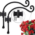 RTZEN Plant Hangers Indoor or Outdoor - Wrought Iron Metal Hanger Indoor Hook - Heavy Duty Wall Bracket Hooks for Hanging Plants Baskets Lanterns Wind Chimes - 2 Pack (Black Axe-Shape Hooks)