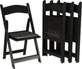300 Black Resin Stackable Folding Chair - Comfortable Black Foldable Chair - Folding Chairs with Padded Seats - Indoor/Outdoor Folding Chairs for Events - Lightweight Foldable Chairs (300 Pack)