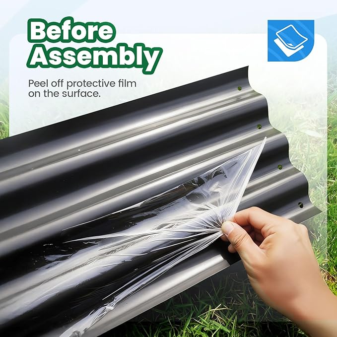 Quictent Raised Garden Bed Galvanized Raised Beds for Gardening Vegetables with Cover 6x3x2 ft Tall Metal Planter Box Outdoor Use (Clear)