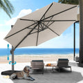 HOTEEL10x10ft Patio Umbrella Cantilever Umbrellas - Upgrade and Intensify - 360 Rotation and 5 Angles Adjustment - Aluminum Offset Pool Umbrella Outdoor Umbrellas for Patio Garden Pool