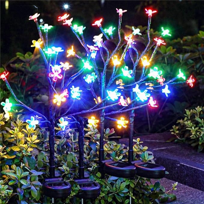 Solar Garden Lights Outdoor,Solar Lights Outdoor Decorative Waterproof for Outside 6Pack, 120Led Solar Flowers Garden Decor, Yard Pathway,Patio Fairy Decorations,Gardening Gifts for Women Mom