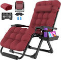 Suteck Oversized Zero Gravity Chair, 29In XL Outdoor Recliner Chair w/Removable Cushion&Headrest, Camping Lounge Chair w/Upgraded Lock&Footrest, Reclining Patio Chairs for Indoor Outdoor,500LBS