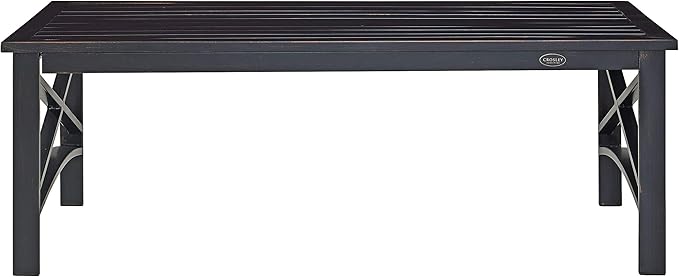 Crosley Furniture Kaplan Weather Resistant Metal Outdoor Coffee Table for Patio, Deck, Porch, Oiled Bronze
