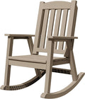 Devoko PP Material Rocking Chair Outdoor Indoor All Weather High Back Patio Rocker for Adult Heavy Duty Rocking Chair for Patio Backyard Porch Garden (Heavy Duty, Light Brown)