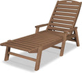 POLYWOOD NCC2280TE Nautical Arms Chaise, Teak