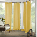 Elrene Home Fashions Matine Weatherproof Tab-Top Indoor/Outdoor Solid Color Curtain Panel for Porch, Pergola, Patio, Deck, 52”W x 95”L, Yellow