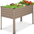 Best Choice Products 48x24x30in Galvanized Raised Garden Bed, Metal Elevated Planter Box, Vegetable Garden for Backyard, Patio, Balcony - Taupe