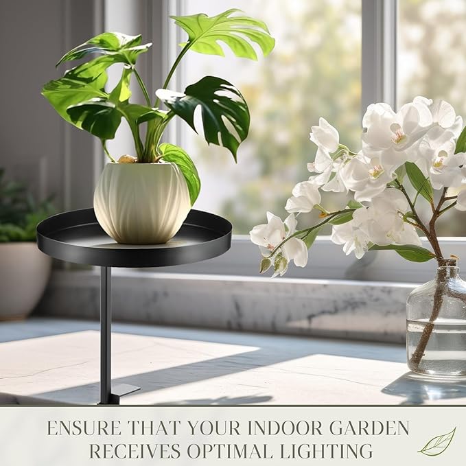 4 Pcs Window Sill Plant Shelf 5.7''D x 12.4''H Adjustable Window Shelf Windowsill Clamp Tray for Indoor Plants Metal Windowsill Extension Tray Planter Floating Shelves for Indoor Outdoor
