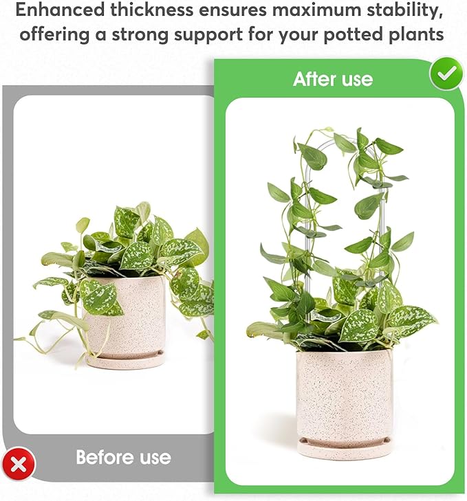 2 Pack Thickened U-Shaped Acrylic Trellis for Indoor & Outdoor Plants, Perfect for Potted Houseplants