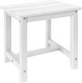 Adirondack Square Side Table,one-Tier Outdoor end Table, Patio Side Table for Pool,Porch,Backyard,Relaxing Companion (White)