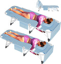 ABORON Oversized Folding Sun Tanning Chair, 3 in 1 Heavy Duty Chaise Lounge Chairs, with Mat/Pillow/Face Arm Holes, Work for Beach Pool/Lawn Yard/Patio