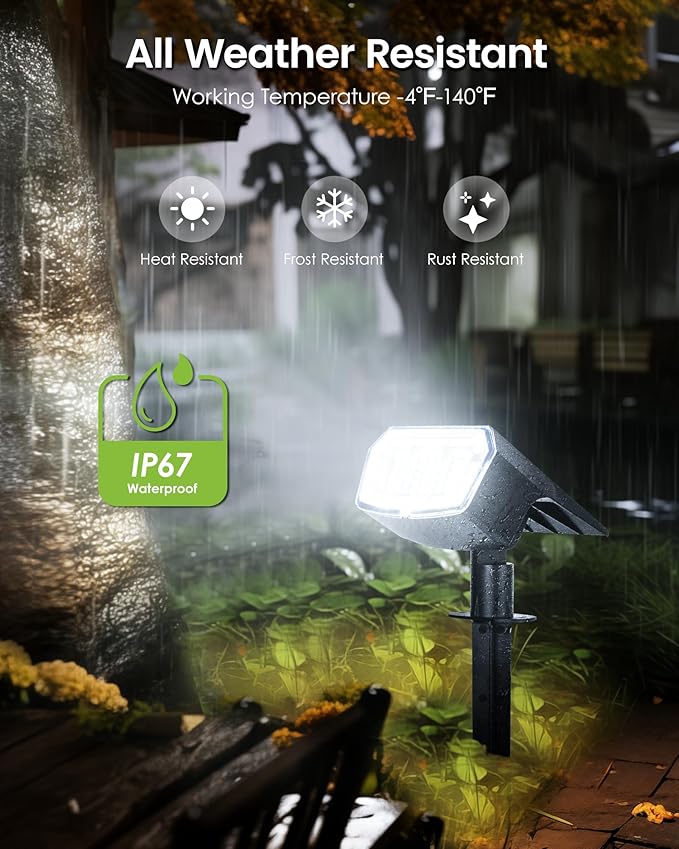 Solar Spot Lights Outdoor IP67 Waterproof 10 Pack, 63 LED 3 Modes Solar Landscape Spotlights for Yard Garden Pathway Wall House Garage (Cool White)