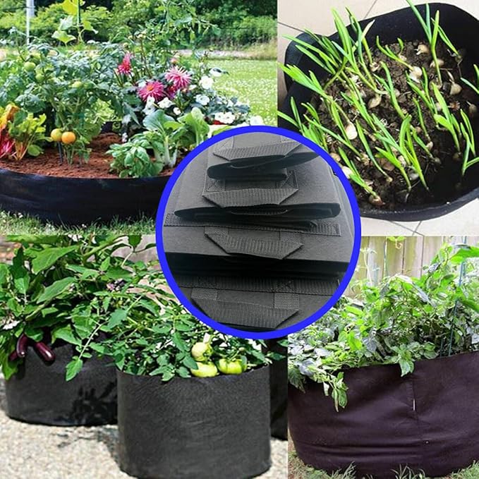 GROWTNT 10 Gallon Grow Bags 24 Pack,10 Gallon Fabric Pots,Garden Bags to Grow Vegetables,Planter Bag for Vegetables,Garden Pots with Two Handles.