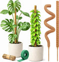 Moss Pole Monstera Plant Support – 2 Pack 28” Bendable Moss Pole Monstera Plant Support, Plant Stakes for Indoor Plants, Tall Plant Sticks Support for Climbing Plants