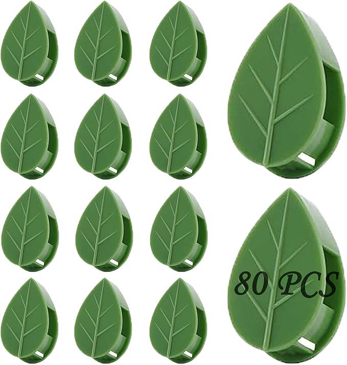 Plant Climbing Wall Fixture Clips, 80Pcs Self-Adhesive Wall Clips Fixer Hooks for Vines, Traction Support Holder, Invisible Leaf Clips for Wall Climbing Plants Indoor Outdoor Decor