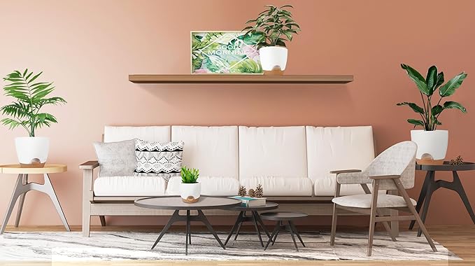 Self Watering Planters with Drainage Holes Reservoir,Nursery Planting Pot for Indoor Decor Garden Plants Succulents,Snake Plant, African Violet,Plastic Flower Pots Set 7+6.5+6+5.5+5 Inch (White)