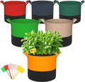 7-Gallon Grow Bags for Potato Planting: 6 Pack Heavy Duty 350G Thickened Tomato Planter Bags with Handles - Fabric Pots Felt Garden Bags for Growing Vegetable Fruit Flower Herb with 10 Plant Labels