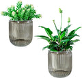 Melphoe Self Watering Pots for Indoor Plants Planter, 4.7 Inch 2 Pack Planters Self Watering Plant Pots for Flower, Houseplants, Succulent, African Violets and Cactus with Drainage