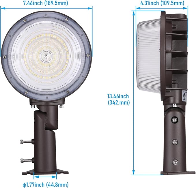 TORCHSTAR 3CCT LED Barn Light, Dusk to Dawn Area Lights with Photocell, Outdoor Security Flood Lighting, Update 40W/60W/80W Selectable, ETL Listed, IP65 Waterproof, Aluminum, 120-277V, Garage, Bronze