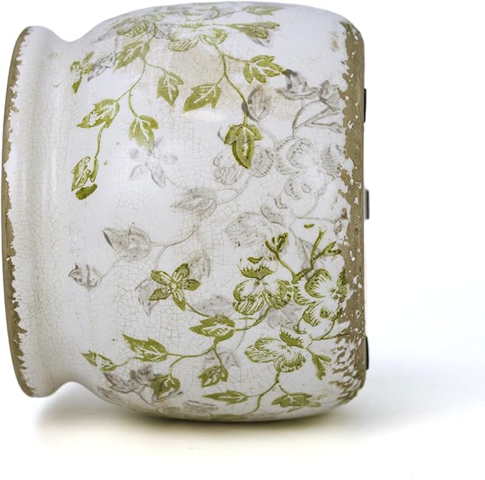 Flower Pot,Vintage Ceramic Pot for Planter with Drainage Holes, 6.29 inch Ice Crack Glazed Indoor Planters Pot for Indoor,Tucan Home Decor,Gardening Gifts (Mid-Century)