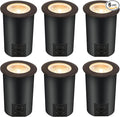 [6 Pack] CLOUDY BAY 9W LED Landscape Well Lights,2700K/3000K/3500K/4000K/5000K Selectable,Low Voltage 12V/24V Ground Lighting,Waterproof Outdoor In Ground Lights for Uplights,Transformer Excluded