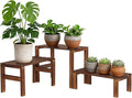 3 Tiered Wooden Plant Stand Shelf Indoor Outdoor,Corner Small Flower Pot Stand ,Rustic Narrow Low Short Plants Holder Rack for Tall Plants Succulent in Patio Livingroom Balcony Window Sill Table Desk