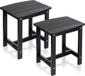 Y&M Outdoor Side Table, HIPS Adirondack Small Single Table, Waterproof Square Outside Table, Balcony Modern End Tables for Patio, Pool, Beach, Porch, Deck, Indoor or Outdoor Use (Black, 2 Pack)