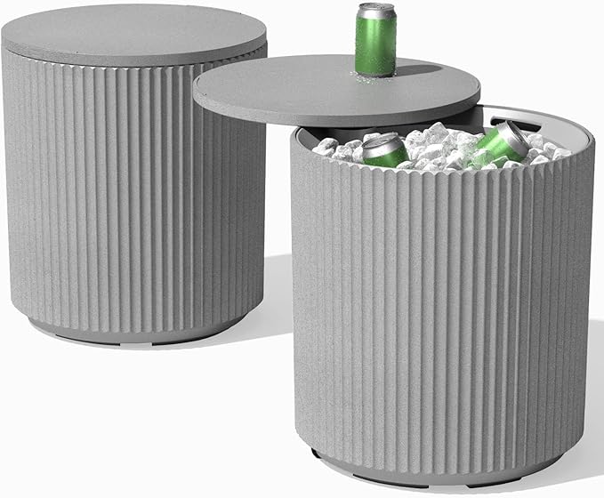 Veradek Outdoor Cooler Side Table - 2 in 1 - Designed for use as Outdoor Side Table, Patio Decor and Ice Chest