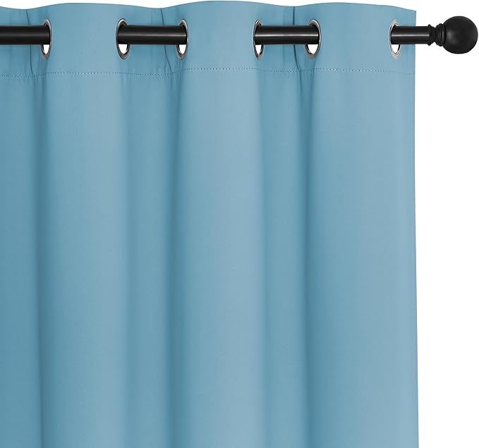 NICETOWN Room Divider Curtain 132 Inches Long, Wide Blackout Sliding Door Curtain for Bedroom, Room Darkening Privacy Window Curtain for Patio Door (1 Panel Set, Teal Blue, 80 x 132 Inch)