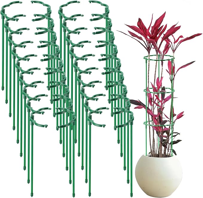 36 Pack Plant Support Stakes Sets - Versatile Plant Cages, Stackable Garden Flower Support， Small Plant Stakes for Indoor Plants,Tomato,Monstera, Peony, Hydrangea, Climbing Plants