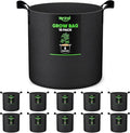 Grow Bags for Potato 5-Gallon: 10 Pack Black 350G Heavy Duty Thickened Fabric Pots with Handles & Labels - Nonwoven Gardening Containers for Growing Plants Vegetable Fruit Tomato Flowers Herbs