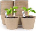 homenote Peat Pots, 30 Pcs 4 Inch Seed Starting Pots with Drainage Holes Round Nursery Plants Pots with Bonus 20 Plant Labels