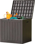 Sweetcrispy Deck Box with 31 Gallon Capacity, Weatherproof Resin Lockable Outdoor Storage for Secure Package Deliveries and Indoor Storage in Garden or Patio, Backyard