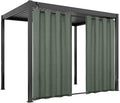 Easy-Going Linen Look Outdoor Curtains Waterproof Windproof Porch Curtains, Soft Thicken Outdoor Privacy Curtains for Patio, Gazebo, Grommet Top and Tab Bottom Drape, 1 Panel, 54x84 inch, Sage Green