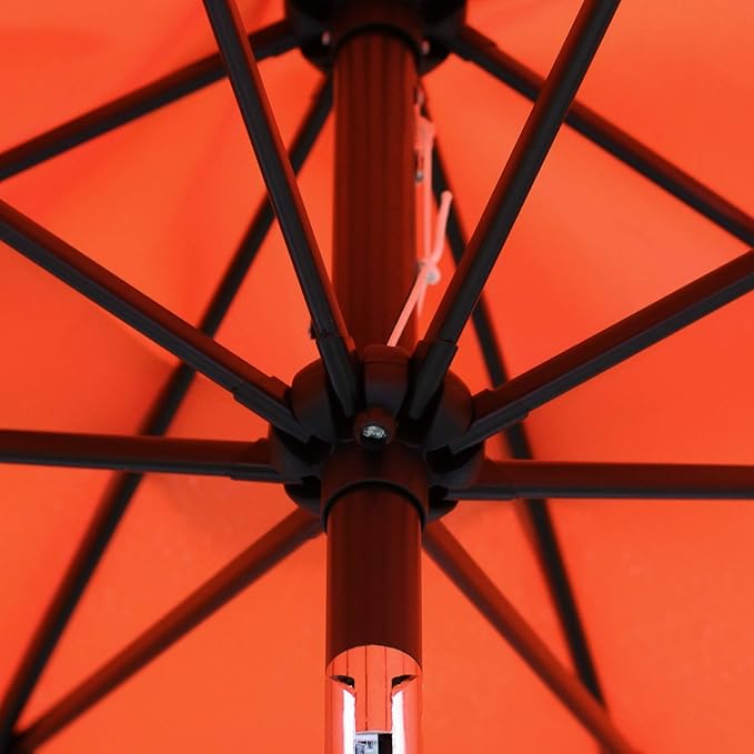Sunnyglade 9Ft Patio Umbrella Outdoor Table Umbrella with 8 Sturdy Ribs (Orange)