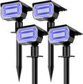 nipify 4 Pack Solar Spot Lights Outdoor, Solar Powered Waterproof Spotlight, Landscape Lighting for Outside Yard Garden Pathway,Blue