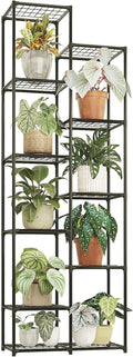 Bamworld Plant Stand Indoor Outdoor 11 Tire Tall Large Metal Plant Shelf Multi Tier Flower Stands Garden Shelves Wooden Plant Display Holder Rack for Living Room Corner
