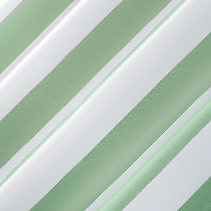 Sun Zero Valencia 2-Pack Cabana Stripe Indoor/Outdoor UV Protectant Energy Efficient Grommet Curtain Panel Pair, Spa Green, 54" x 108