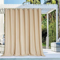 NICETOWN Outdoor Curtain Waterproof for Patio 95" Extra Long, Grommet Top Room Darkening Thermal Insulated 120" Extra Wide Protect You from Sun & Rain for Balcony/Porch, Biscotti Beige, 1 Panel