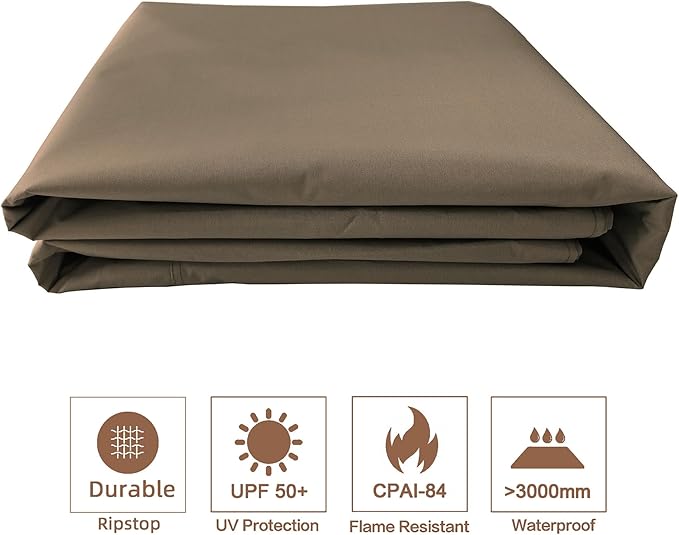 SCOCANOPY Replacement Gazebo Canopy for 10 x 12 Regency II Patio Gazebo Model L-GZ798PST,L-GZ798PST-E,A111014400,A101004104,A101004105 (Khaki)