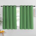NICETOWN Kitchen Short Blackout Curtain and Drape - Thermal Insulated Solid Grommet Blackout Panel for Patio Bedroom Living Room (Single Panel, 52 inches by 45 inches, Froest Green)