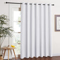 NICETOWN Grommet Top Thermal Insulated Solid Room Darkening Curtain / Drape for Sliding Door, Patio Door Curtain Panel (One Panel,W100" x L84", Greyish White)