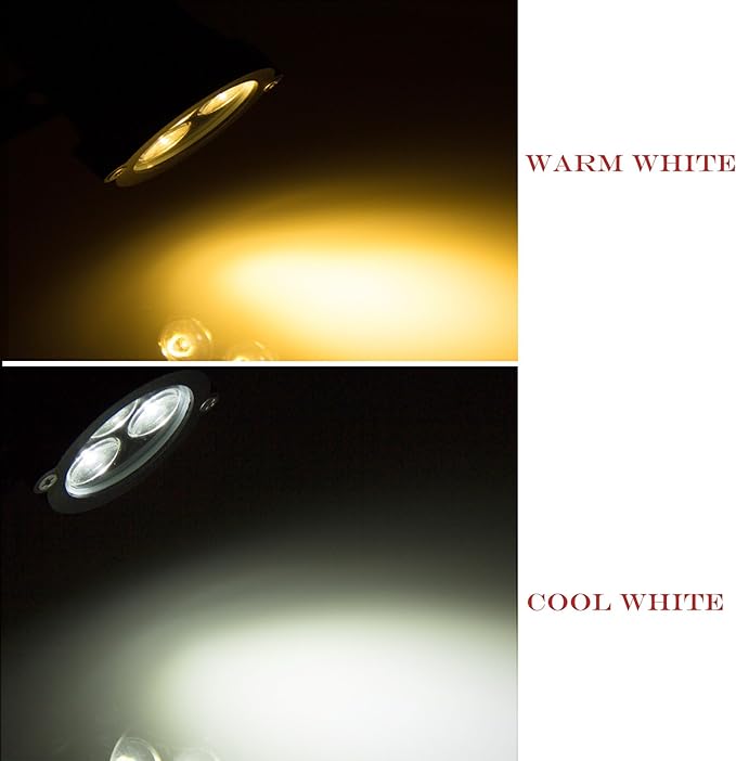LemonBest® Outdoor LED Landscape Up Down Light Spotlight Low Voltage 12V for Yard Step Lawn Lighting (Cool White)